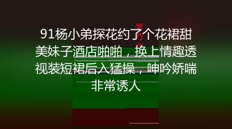 91杨小弟探花约了个花裙甜美妹子酒店啪啪，换上情趣透视装短裙后入猛操，呻吟娇喘非常诱人