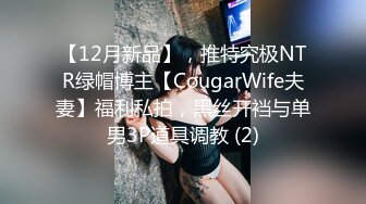 【12月新品】，推特究极NTR绿帽博主【CougarWife夫妻】福利私拍，黑丝开裆与单男3P道具调教 (2)