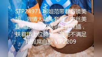 STP24971 御姐范带着眼镜美妞，激情大战头套男，白丝美腿高跟鞋，双腿肩上扛深插，扶着JB上位骑坐，搞完不满足用假屌自慰 VIP2209